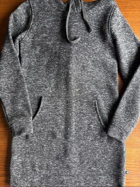 Fabletics Charcoal Marled Long Hoodie Lounger/dress EUC
